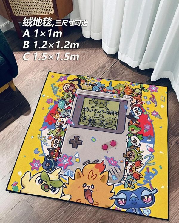 【海外代購】千鳥社 《寶可夢30週年御三家》午睡毯地毯裝飾畫 