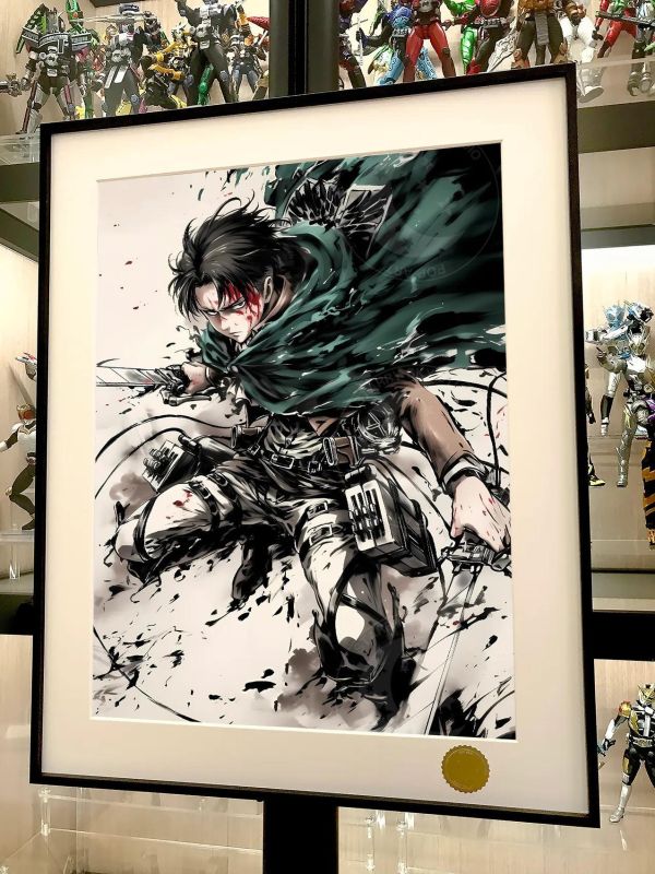 【海外代購】星空 《水墨兵長》利威爾Levi進擊的巨人裝飾畫 