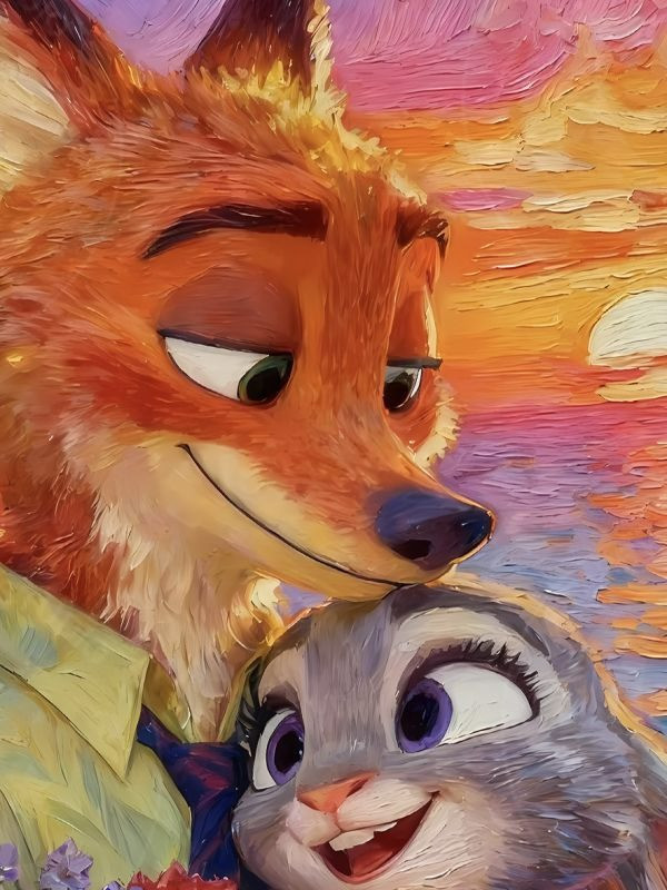 【海外代購】星空《炫彩動物城》瘋狂動物城2Zootopia裝飾畫 