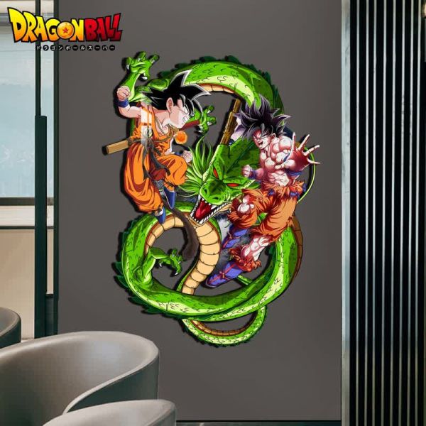 【海外代購】阿喵畫社 神龍 悟空 燈帶立體背景裝飾畫 