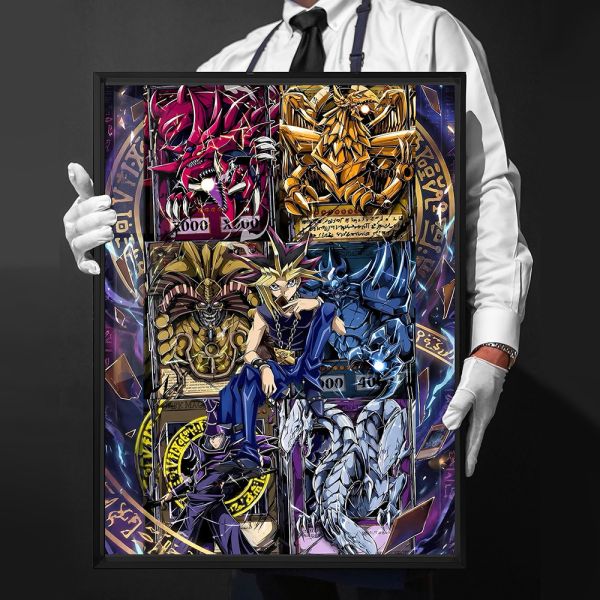 【海外代購】千鳥社 遊戲王 決鬥王座 遊戲王武藤遊戲阿圖姆青眼白龍黑魔導三幻神午睡毯地毯裝飾畫 