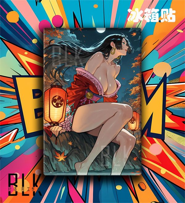 【海外代購】巴洛克 《月下女帝》海賊王onepiece波雅漢庫克七武海動漫裝飾畫冰箱貼 