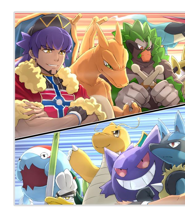 【海外代購】H2 《小智vs丹帝》寶可夢神奇寶貝寵物小精靈皮卡丘耿鬼噴火龍裝飾畫 