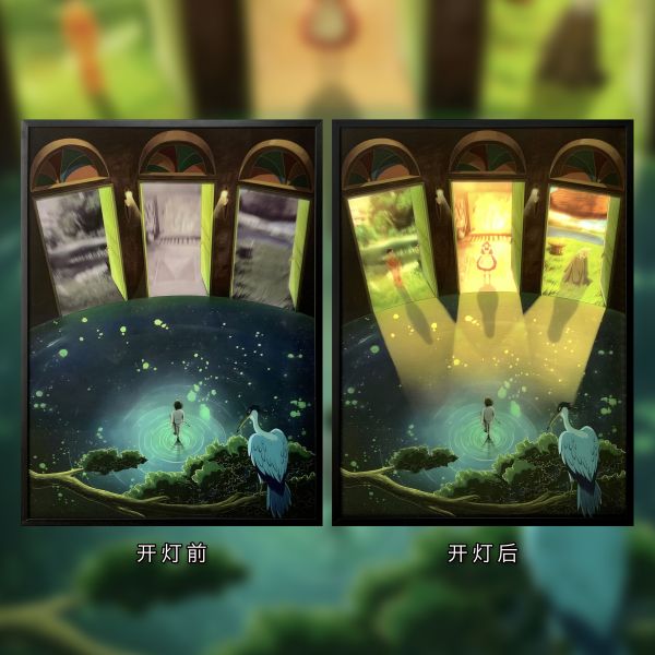 【海外代購】萌萌匠 你想活出怎樣的人生 宮崎駿燈光裝飾畫 