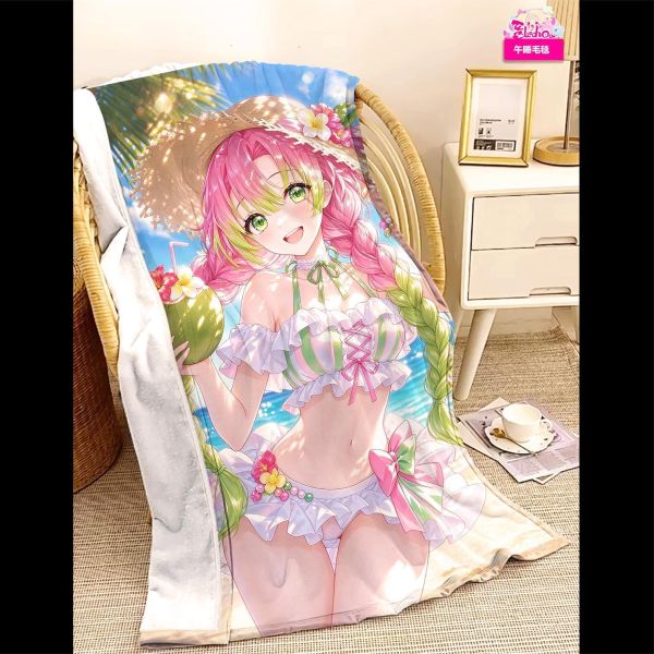 【海外代購】阿喵畫社 夏日晴空 甘露寺蜜璃 新品12K超清主題裝飾畫週邊 午睡毛毯 冰箱貼 