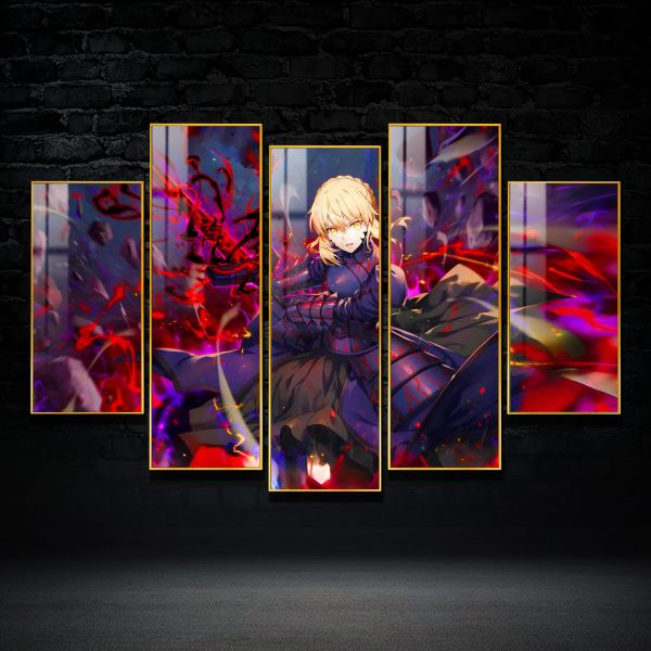 【海外代購】阿喵畫社 黑化saber 超大背景異形套組裝飾畫 