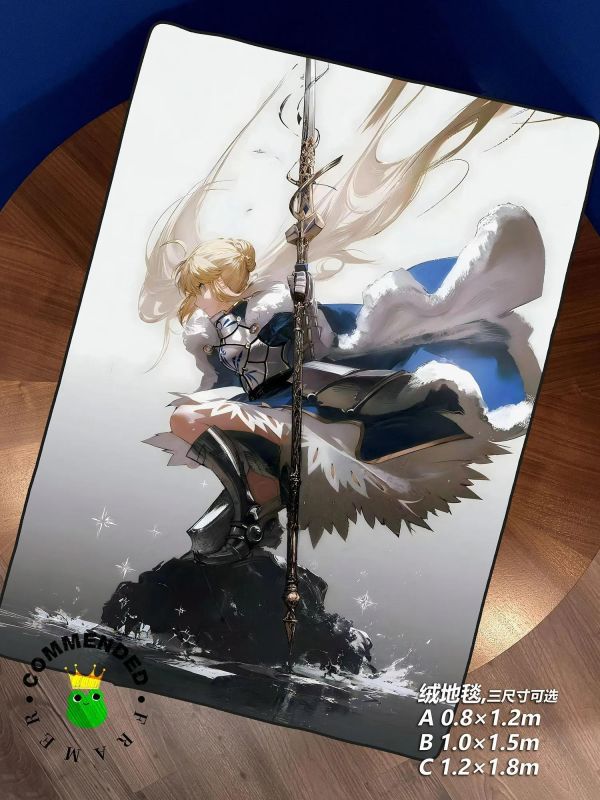 【海外代購】皇呱《吾王saber》Fate劍之騎士裝飾畫 午睡毯 地毯 