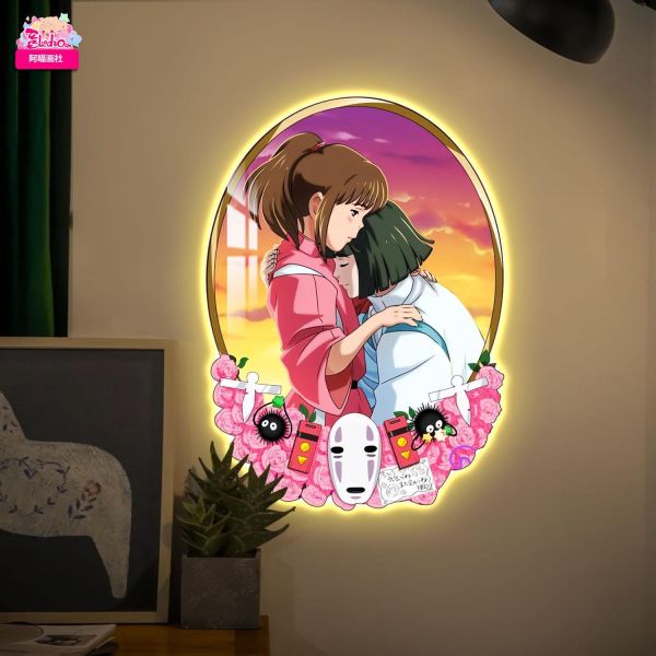 【海外代購】阿喵畫社 千與千尋鏡 發光燈帶裝飾畫 
