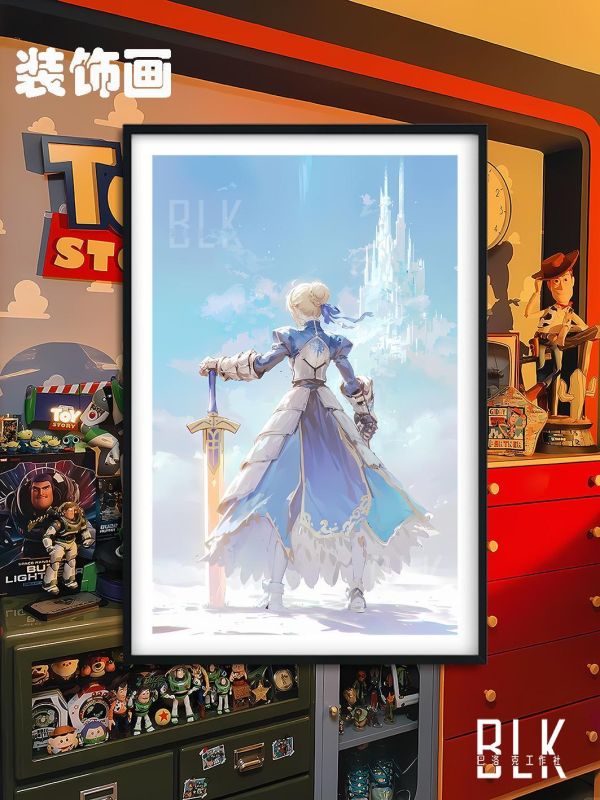 【海外代購】巴洛克 《城堡saber》吾王 saber阿爾托莉雅·潘德拉貢亞瑟王裝飾畫冰箱貼 