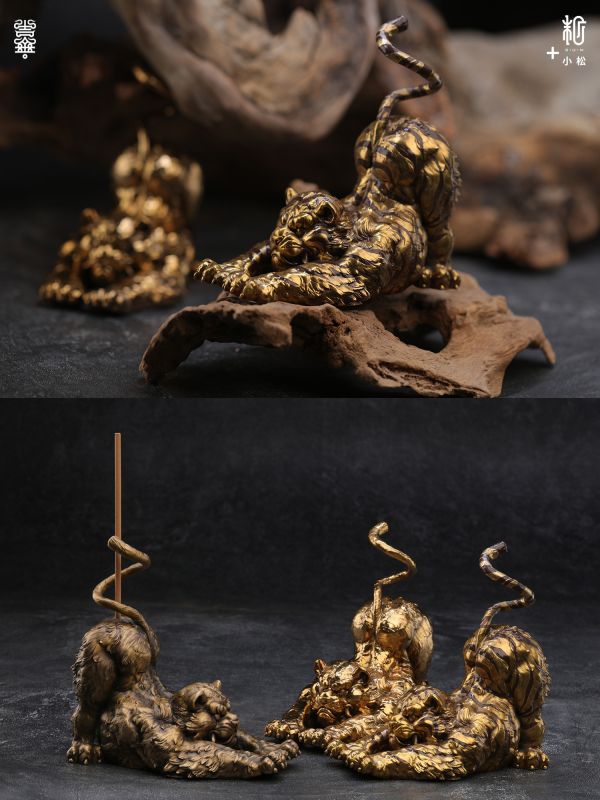 【預定】末那末匠 小松 瑞虎香插 香插鑄銅擺件 
