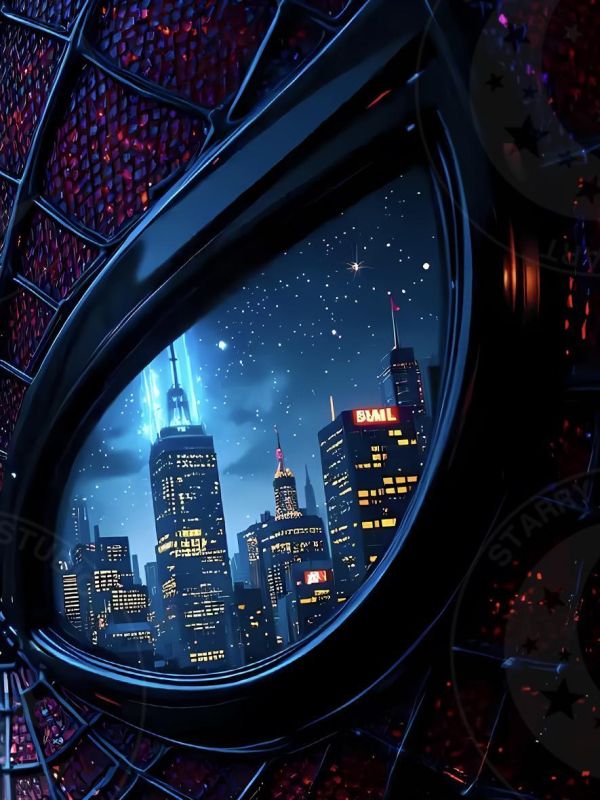 【海外代購】星空 《夜景蜘蛛人》Spider-Man漫威彼得·帕克托比·馬奎爾動畫裝飾畫 