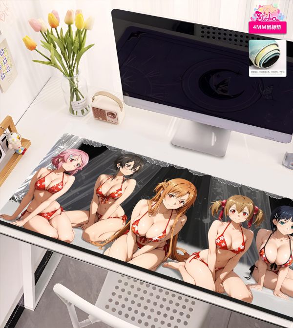 【海外代購】阿喵畫社 刀劍神域泳裝合輯 8k超清精裱畫 滑鼠墊 冰箱貼 
