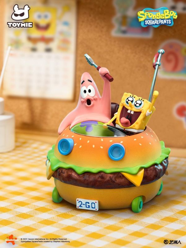 【海外代購】TOYMIE玩伴 海綿寶寶 正版授權 蟹堡飛車磁浮夜燈 