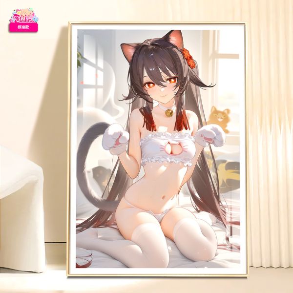 【海外代購】阿喵畫社 小貓娘 胡桃 8k超大高清裝飾畫 滑鼠墊 午睡毛毯 