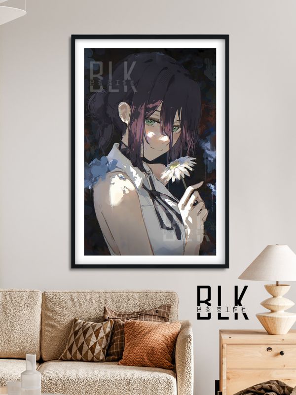 【海外代購】巴洛克 《雛菊蕾塞》電鋸人鏈鋸人瑪奇瑪電次Reze波姆Bomb炸彈惡魔動畫裝飾畫/冰箱貼 