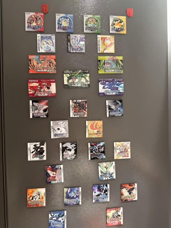 【預定】口袋時光愛好者工坊 Pokemon Time Sa1tan PTS 日版GBA卡帶壓克力磚冰箱貼（紅/藍/綠/黃/金/銀） 