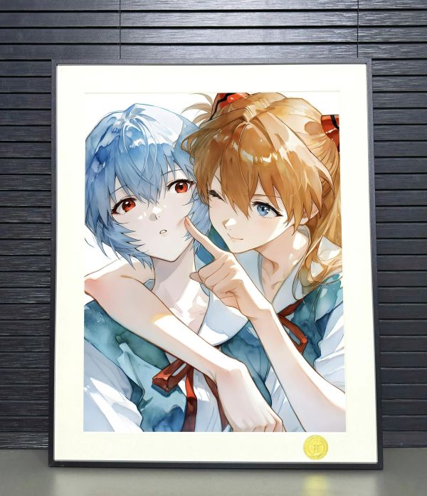 【海外代購】H2工作室 《校服綾波麗明日香》EVA新世紀福音戰士裝飾畫 