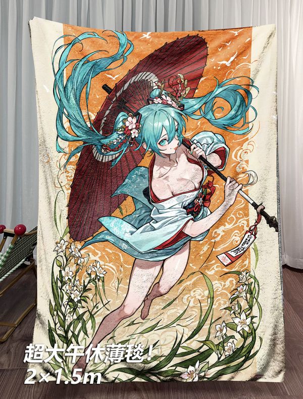 【海外代購】千鳥社 《日式初音》初音未來Miku公主殿下日式午睡毯地毯裝飾畫 