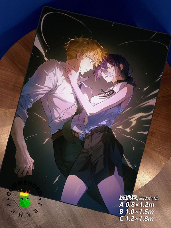 【海外代購】皇呱 《蕾塞電次CP》 電鋸人惡魔獵人電次炸彈人蕾塞同人周邊裝飾畫 午睡毯  地毯 