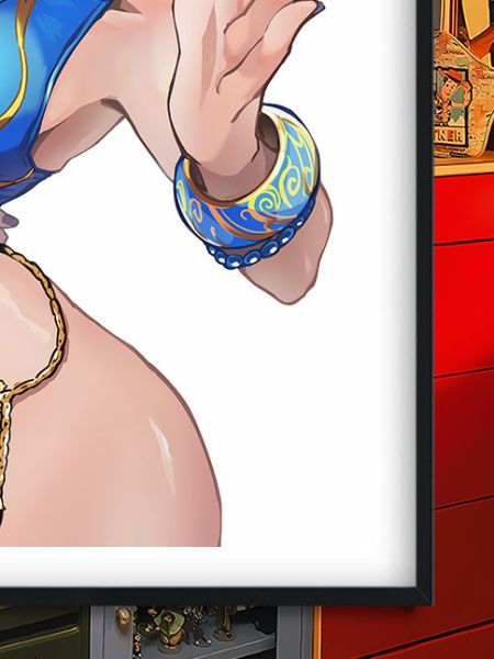 【海外代購】巴洛克《花之春麗》街頭霸王Chun-Li遊戲卡普空動漫裝飾畫冰箱貼 