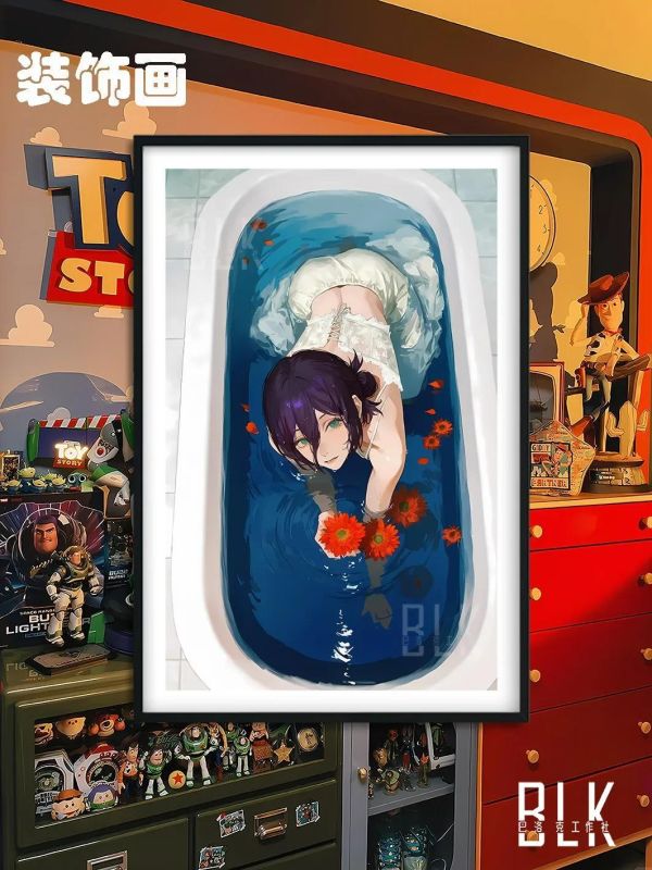 【海外代購】巴洛克 《浴缸蕾塞》電鋸人reze裝飾畫冰箱貼 