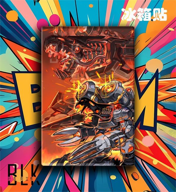 【海外代購】巴洛克 《黑暗四天王》鋼鐵海龍獸小丑皇數碼寶貝太一戰鬥暴龍獸動漫裝飾畫 