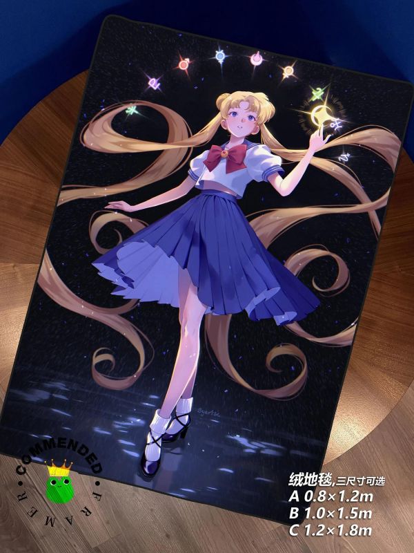 【海外代購】皇呱 《月光下的愛與正義》美少女戰士月野兔裝飾畫 午睡毯 地毯 