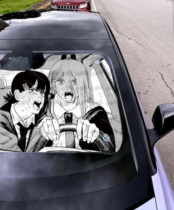 【海外現貨】千鳥社 《汽車前擋遮陽—帕瓦和東山小紅 》 二次元汽車遮陽防曬前擋開車鏈鋸人電鋸人帕瓦東山小紅血之魔人 