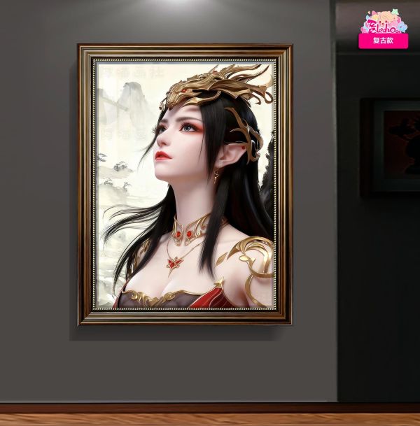 【海外代購】阿喵畫社 青山盼 女王美杜莎 復古款實木紀念超清裝飾畫 床頭地墊 冰箱貼 