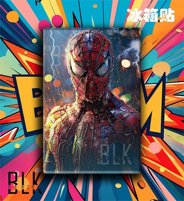 【海外代購】巴洛克 《閃電蜘蛛俠》漫威復仇者聯盟裝飾畫冰箱貼 