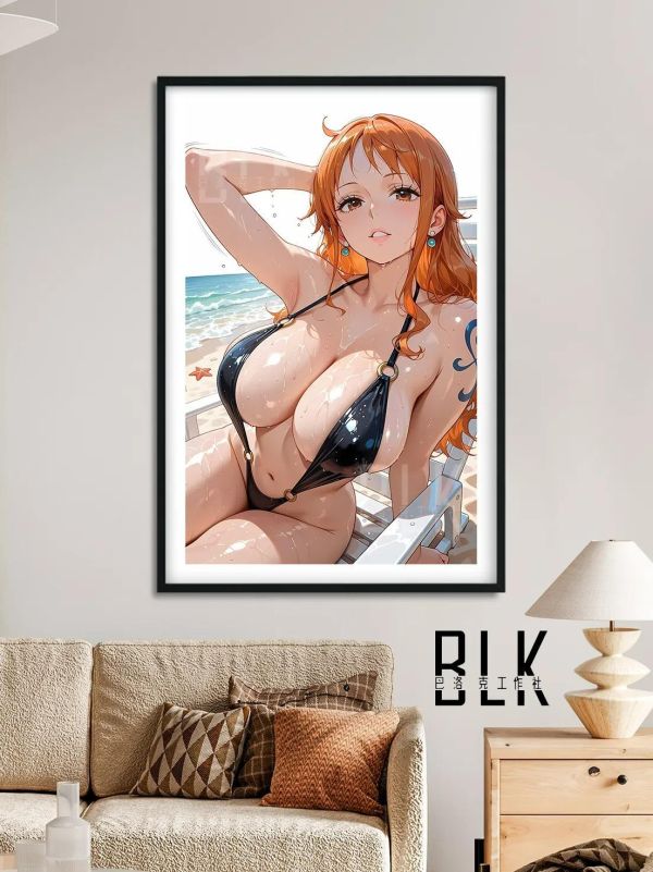 【海外代購】巴洛克 《沙灘娜美》海賊王裝飾畫冰箱貼 