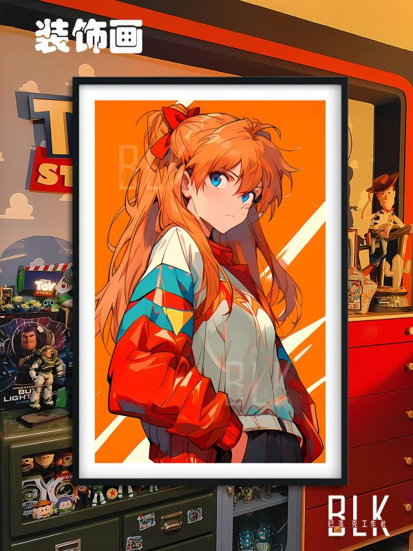 【海外代購】巴洛克 《橙色明日香》新世紀福音戰士Asuka初號機二號機綾波麗動漫裝飾畫 