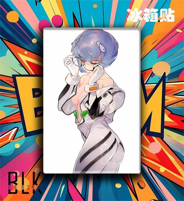 【海外代購】巴洛克《閉眼EVA系列》新世紀福音戰士裝飾畫冰箱貼 