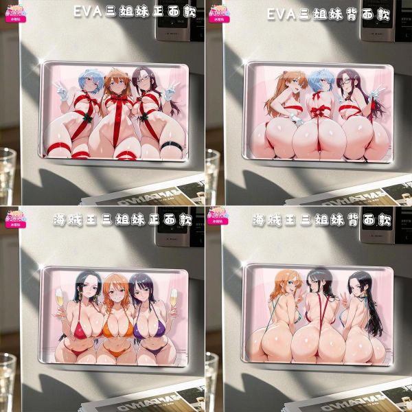 【海外代購】阿喵畫社 動漫冰箱貼第七十六彈 EVA海賊王 合輯高透亞克力磁吸冰箱貼 