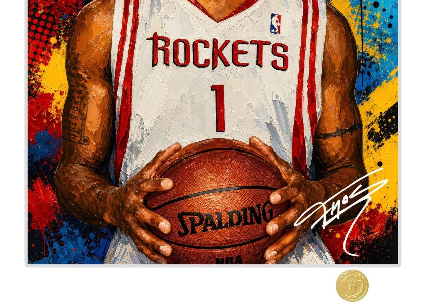 【海外代購】H2 《麥迪》NBA休斯頓火箭隊特雷西麥克格雷迪裝飾畫 