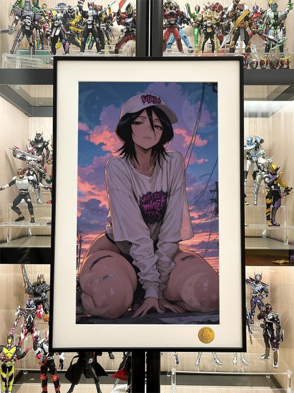 【海外代購】星空《跪姿露琪亞》死神bleach黑崎一護織姬戀次境·界裝飾畫 