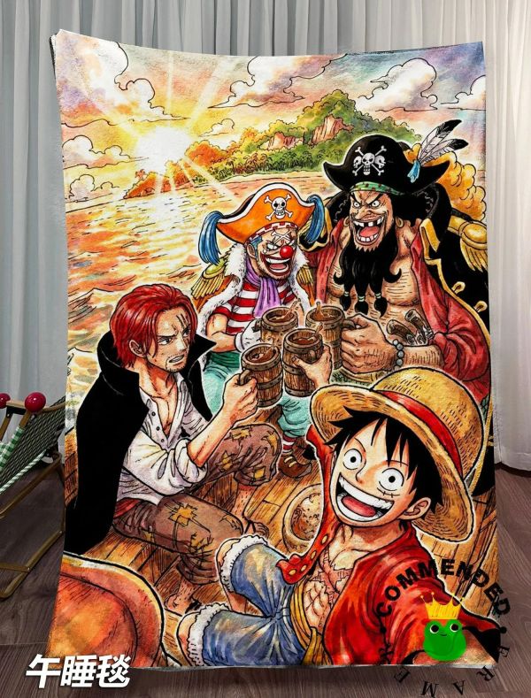 【海外代購】皇呱 《四皇碰杯》海賊王裝飾畫 午睡毯 地毯 