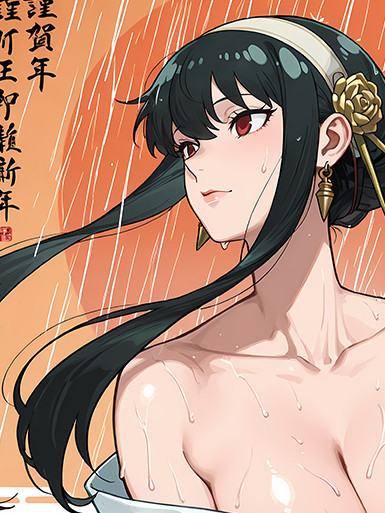 【海外代購】巴洛克 《雨中約爾》Yor間諜過家家SPY×FAMILY阿尼亞黃昏動漫裝飾畫 