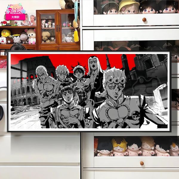 【海外代購】阿喵畫社 布加拉提小隊黑紅群像 jojo新品8k主題高清裝飾畫 發光滑鼠墊  床頭地墊 