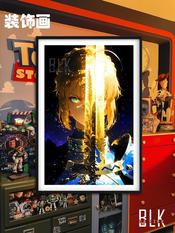【海外代購】巴洛克 《聖劍saber》阿爾托莉雅·潘德拉貢亞瑟王裝飾畫冰箱貼 