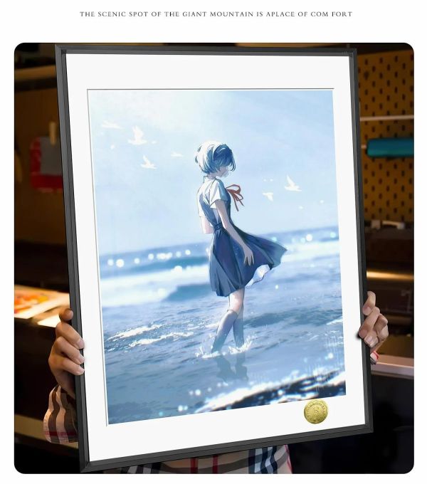 【海外代購】皇呱 《海與綾波麗》藍調海潮靜立此間裝飾畫 午睡毯 地毯 