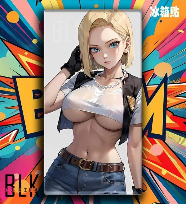 【海外代購】巴洛克 《透衣18號》拉姿麗七龍珠人造人裝飾畫冰箱貼 