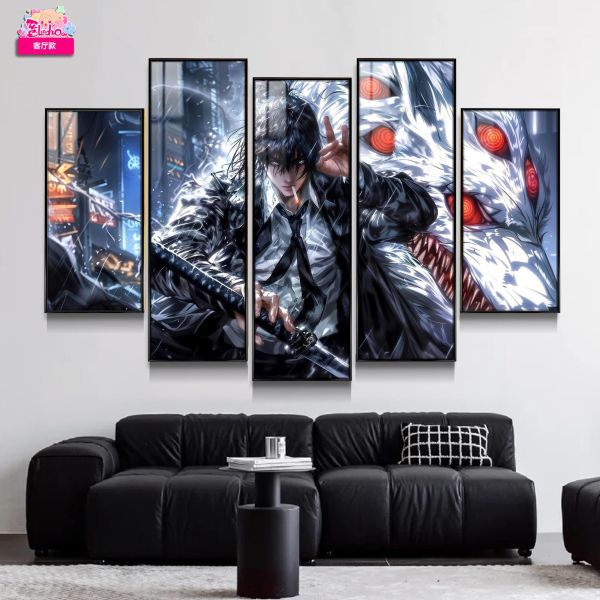 【海外代購】阿喵畫社 鏈鋸人墨染 早川秋五幅套組 新品異形套組裝飾畫 發光滑鼠墊 床頭地墊 