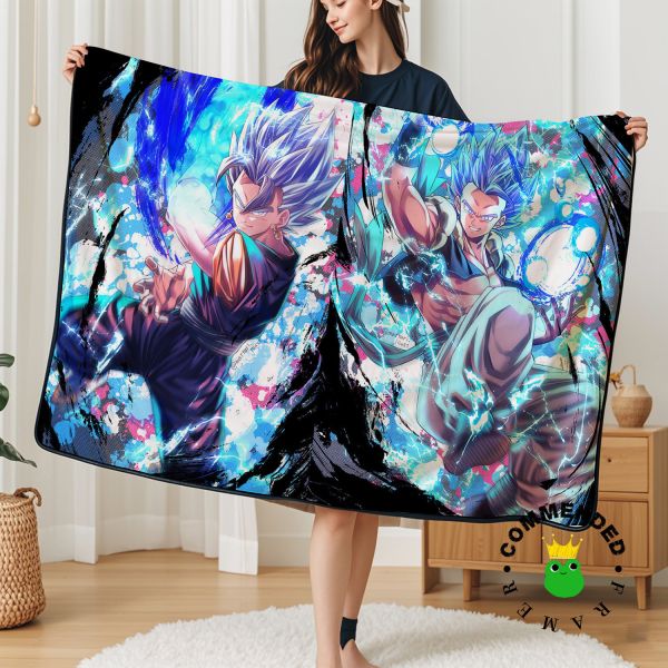 【海外代購】皇呱《究極超強合體戰士》龍珠悟吉塔貝吉特裝飾畫 午睡毯 地毯 