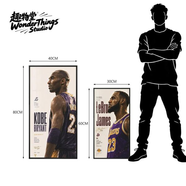 【海外代購】趣物堂《NBA球星畫報》科比詹姆斯庫裏晶瓷畫背景牆裝飾畫 
