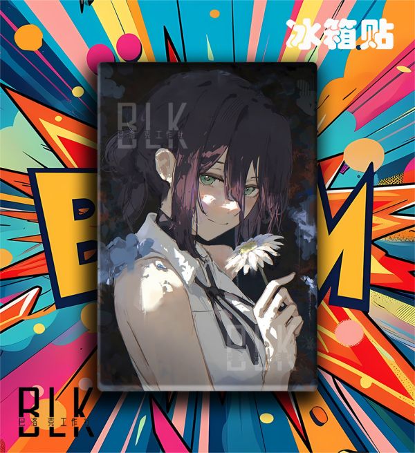 【海外代購】巴洛克 《雛菊蕾塞》電鋸人鏈鋸人瑪奇瑪電次Reze波姆Bomb炸彈惡魔動畫裝飾畫/冰箱貼 