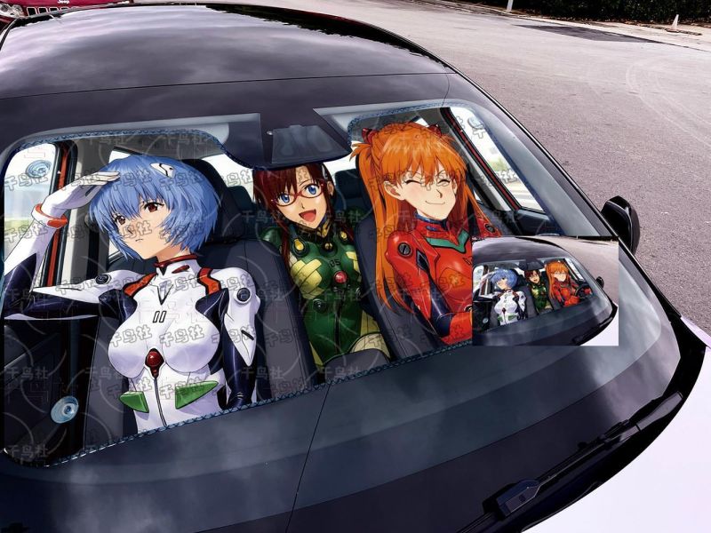 【海外代購】千鳥社 EVA三女主汽車前擋遮陽 新世紀福音戰士 