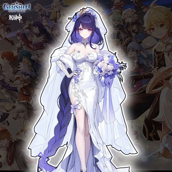 【海外代購】阿喵畫社 1比1復刻 原神 花嫁 雷電將軍 發光燈帶裝飾畫 