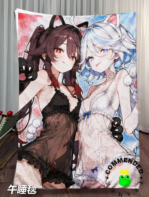 【海外代購】皇呱 《胡桃芙寧娜貓耳睡衣》原神裝飾畫 午睡毯  地毯 