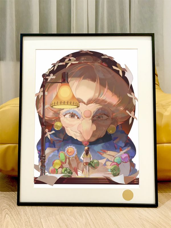 【海外代購】星空 《湯婆婆》白龍千與千尋神隱少女宮崎駿賒早見琥珀主湯屋動漫裝飾畫 